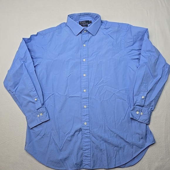 Polo Ralph Lauren 17.5 34/35 Regent Classic Fit Long Slv‎ Button Down Shirt Blue - Picture 3 of 11